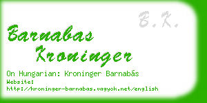 barnabas kroninger business card